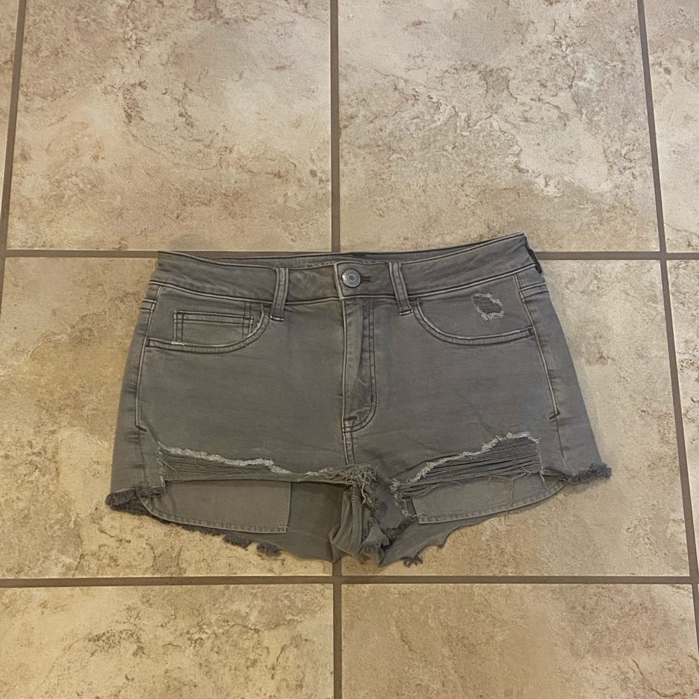 AEO Twill X Hi-Rise Shortie - Gray